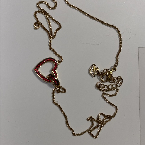 Red gold Swarovski heart necklace - Picture 1 of 3